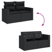 Set de muebles de jardín 5 pzas y cojines ratán sintético negro V2997 Vetonek