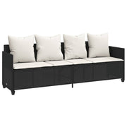 Set de muebles de jardín 5 pzas y cojines ratán sintético negro - Vetonek
