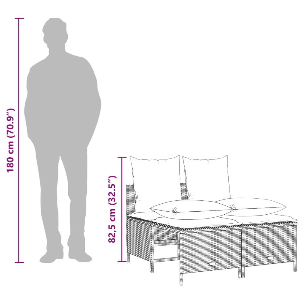 Juego de sofás jardín con cojines 5 pzas ratán sintético beige V9345 Vetonek