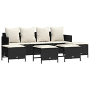 Set de muebles de jardín 5 pzas y cojines ratán sintético negro v9376 Vetonek