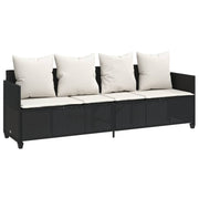 Set de muebles de jardín 5 pzas y cojines ratán sintético negro v9376 Vetonek