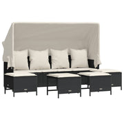 Set de muebles de jardín 5 pzas y cojines ratán sintético negro v9437 - Vetonek