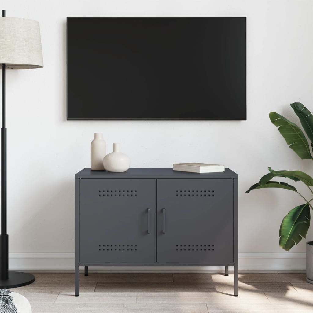 TV furniture gray steel anthracite 68x39x50.5 cm