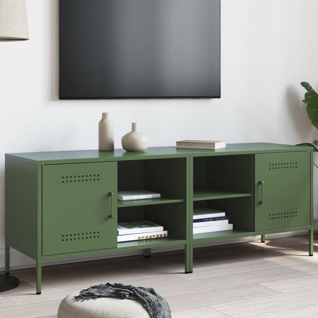 Vetonek Muebles de TV 2 piezas acero verde oliva 68x39x50,5 cm