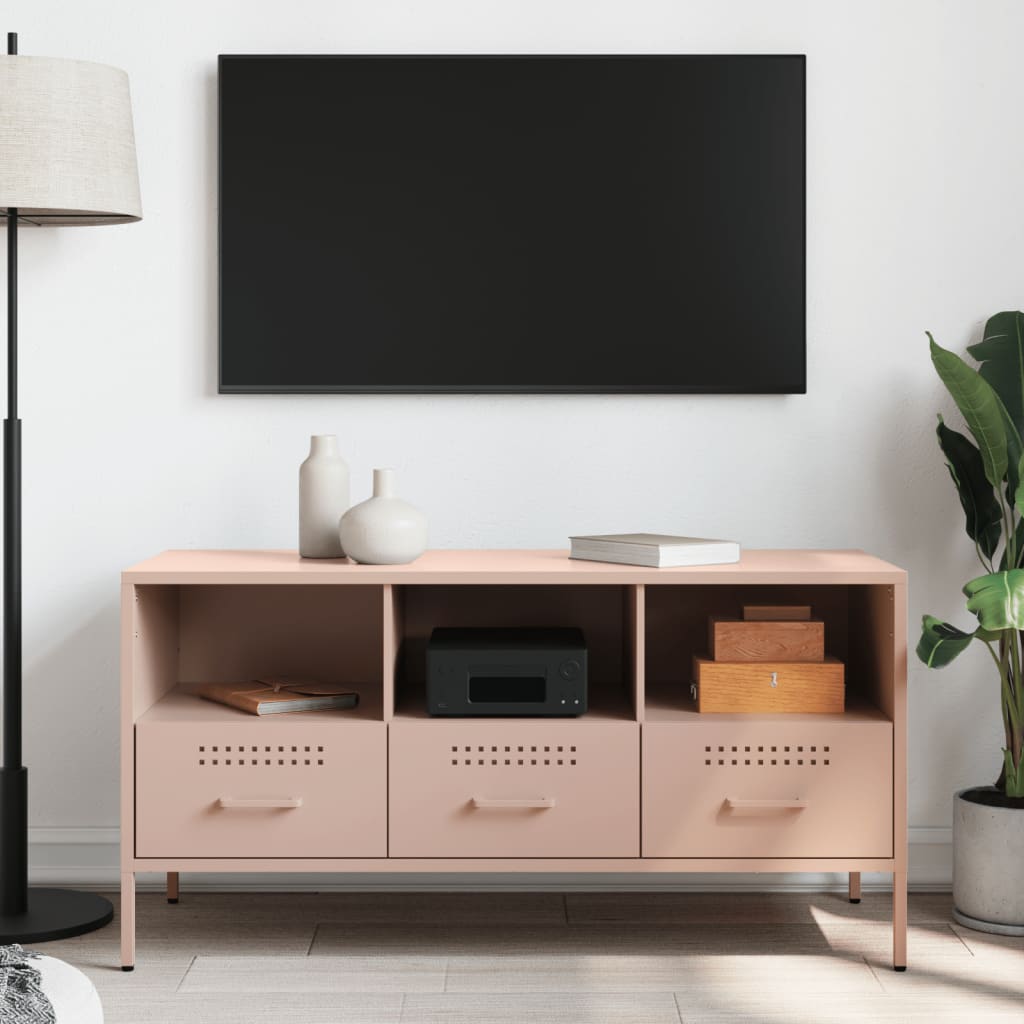 Móveis de TV aço rosa 100.5x39x50.5 cm