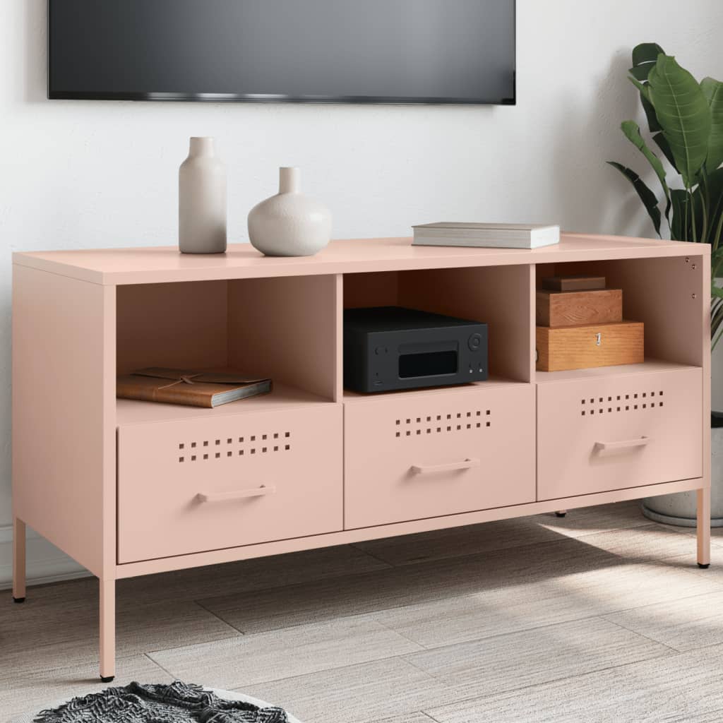 Vetonek Mueble para TV acero rosa 100,5x39x50,5 cm