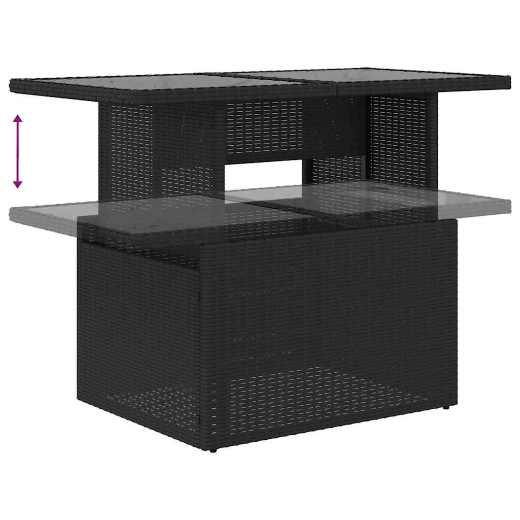 Set de muebles de jardín 5 pzas y cojines ratán sintético negro V8588 Vetonek