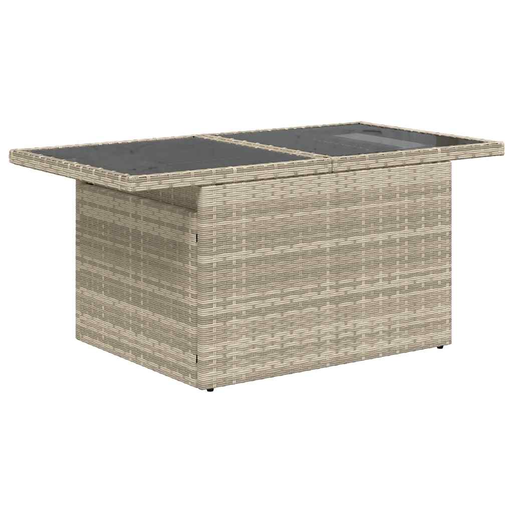 Set muebles jardín 9 pzas y cojines ratán sintético gris claro - Vetonek