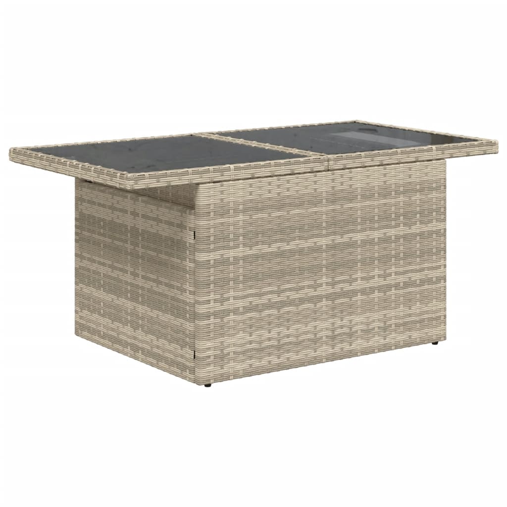 Set muebles jardín 9 pzas y cojines ratán sintético gris claro - Vetonek