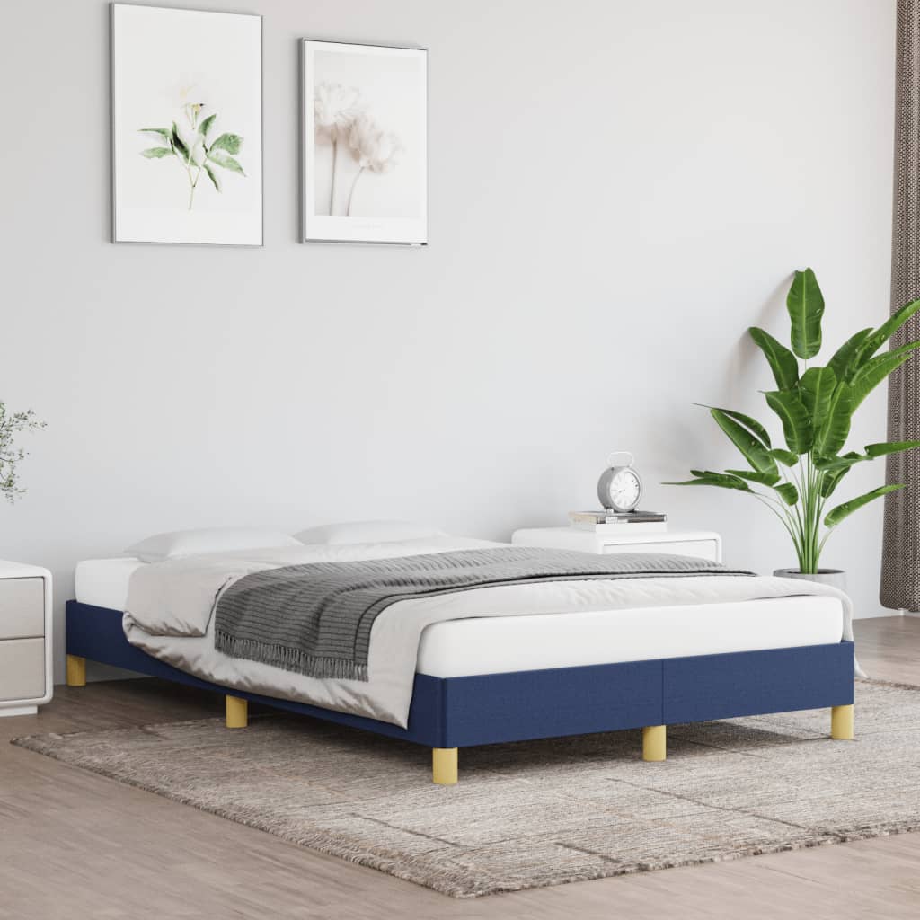 Vetonek Estructura de cama sin colchón tela azul 120x190 cm