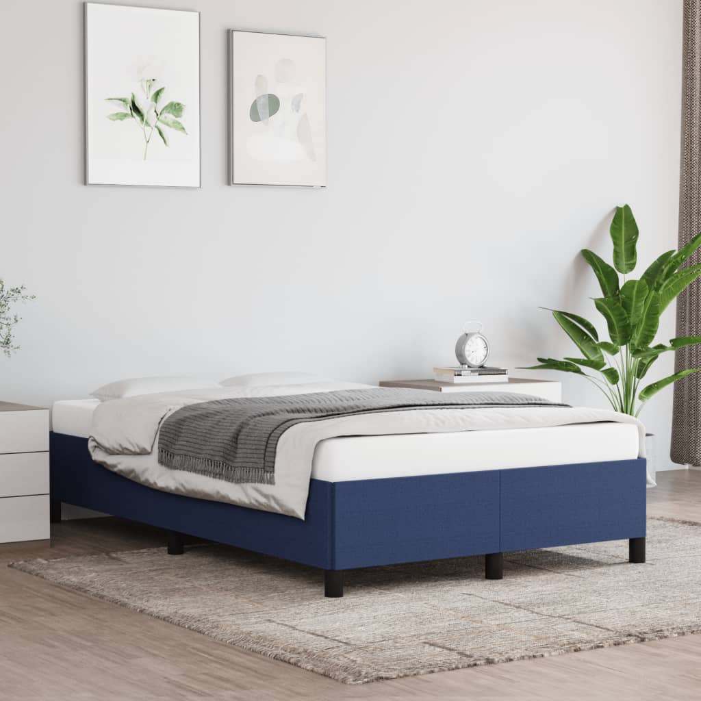 Vetonek Estructura de cama sin colchón tela azul 120x190 cm