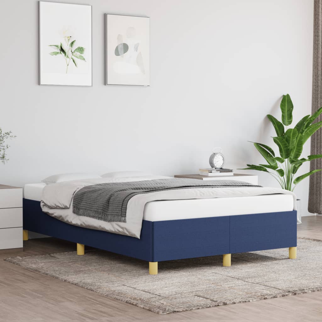 Vetonek Estructura de cama sin colchón tela azul 120x190 cm