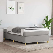 Cama box spring con colchón tela gris claro 120x190 cm V5775 Vetonek