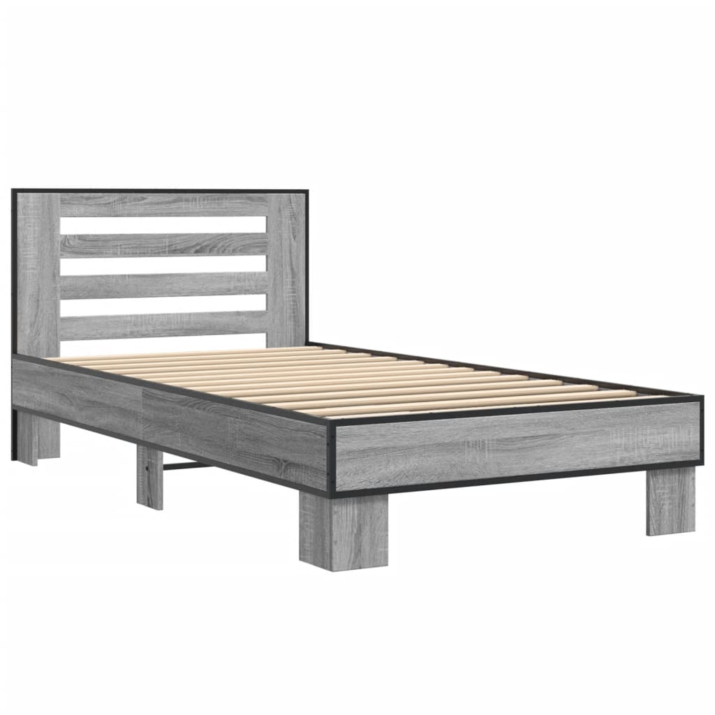 Estructura cama madera sintetizada Nexus metal gris Sonoma 100x200 cm