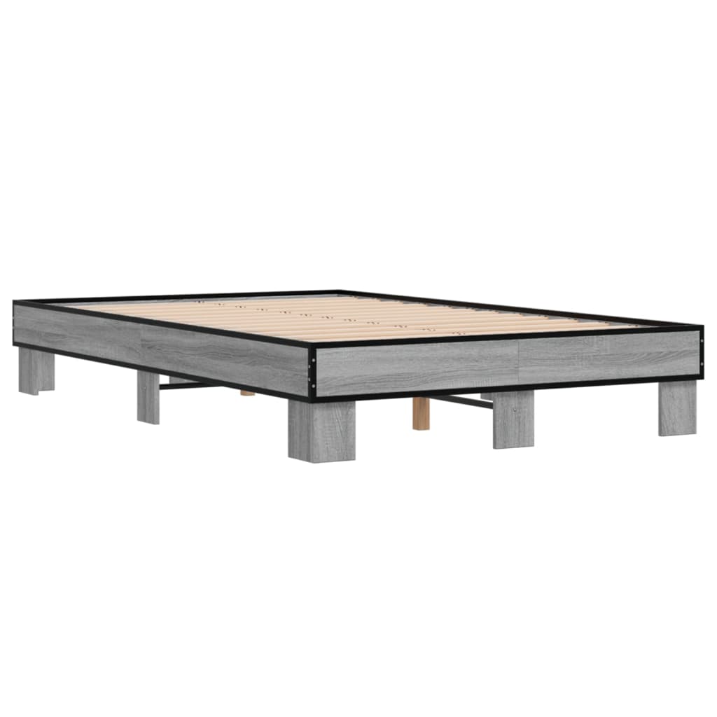 Estructura cama madera sintetizada Nexus metal gris Sonoma 140x200 cm