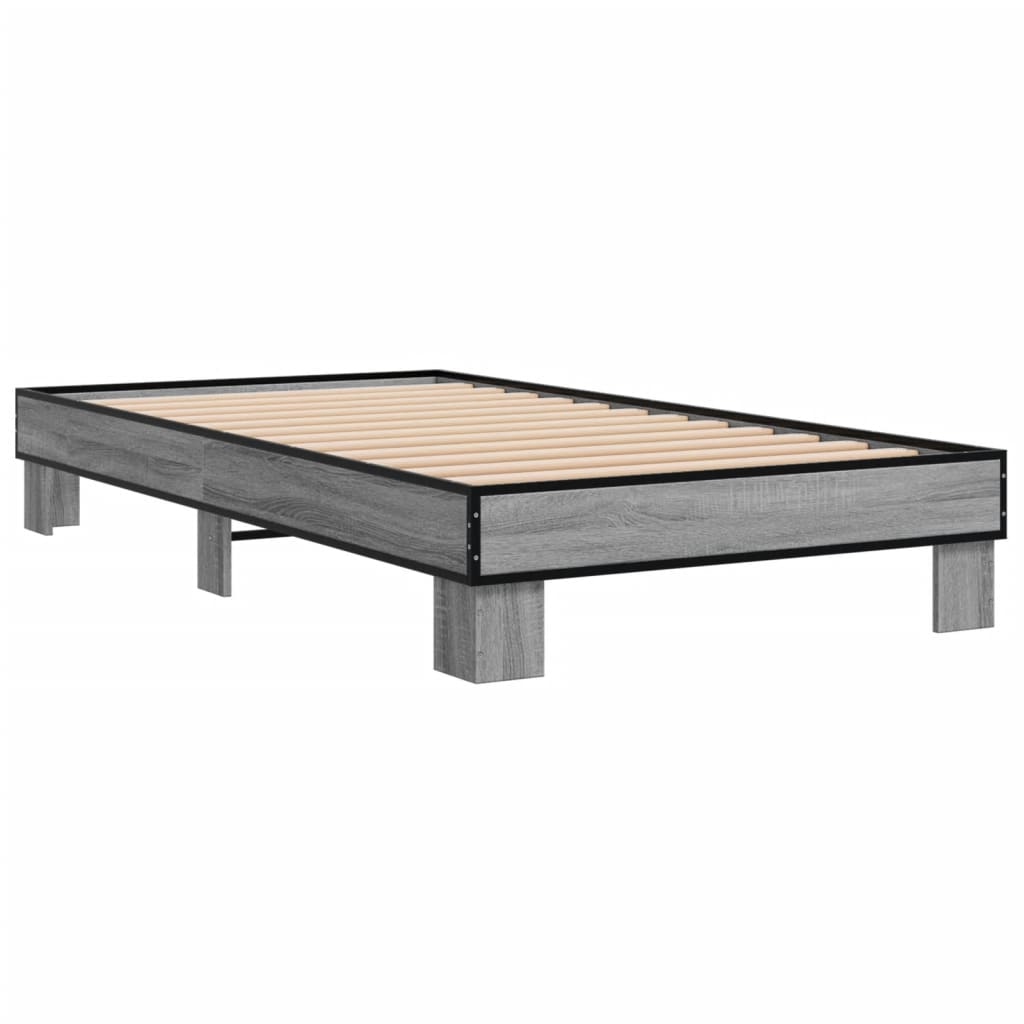 Estructura cama madera sintetizada Nexus metal gris Sonoma 100x200 cm