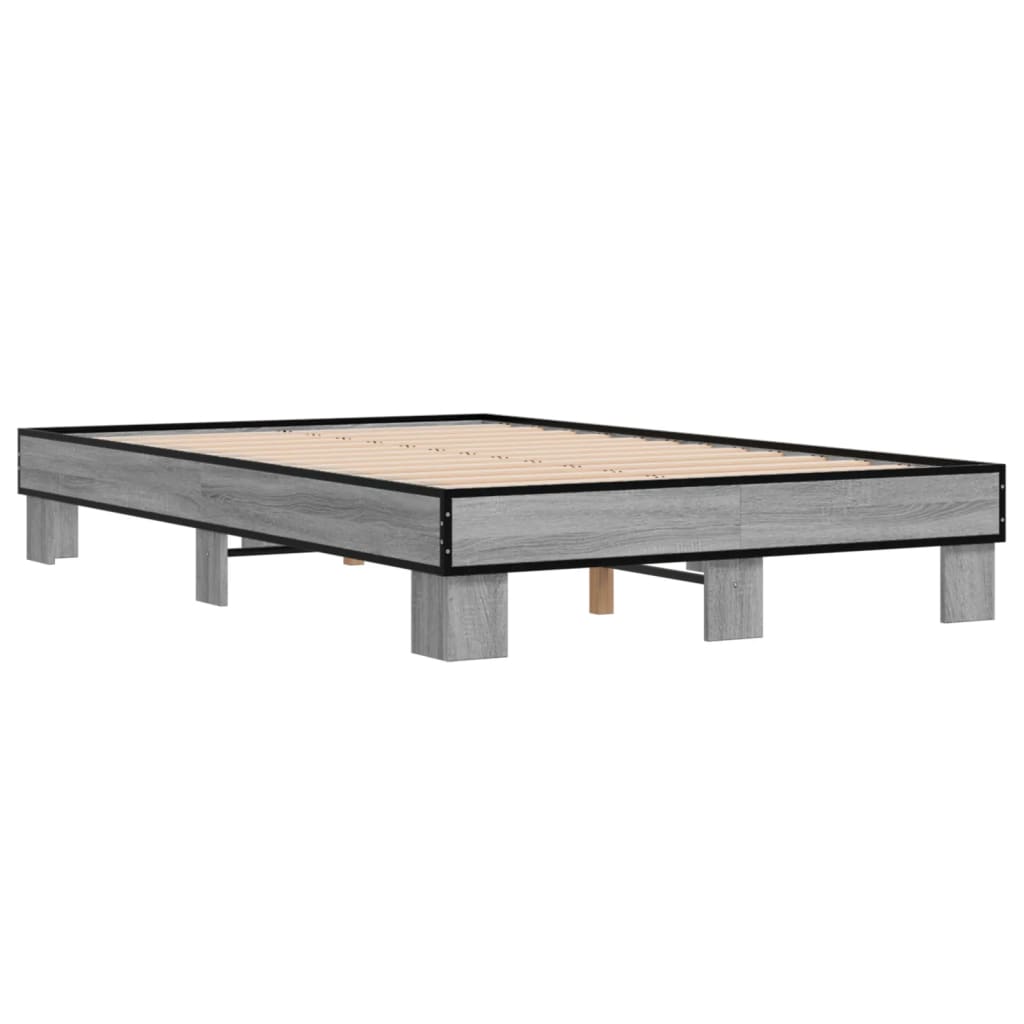 Estructura cama madera sintetizada Nexus metal gris Sonoma 135x190 cm