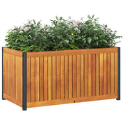 Jardinière en bois d'acacia massif et acier 85x45x44 cm v8898 - Vetonek