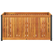 Jardinière en bois d'acacia massif et acier 85x45x44 cm v8898 - Vetonek