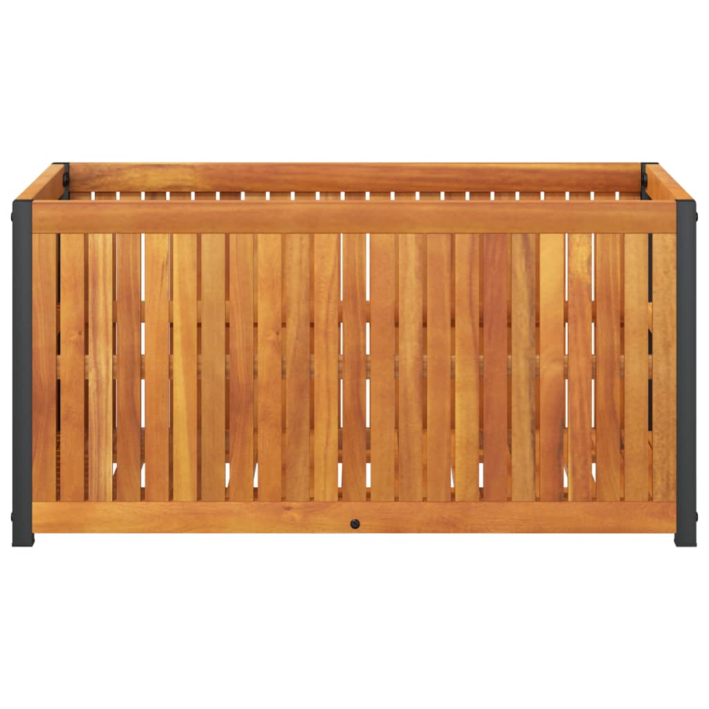 Jardinière en bois d'acacia massif et acier 85x45x44 cm v8898 - Vetonek