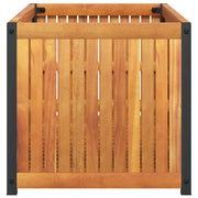 Jardinière en bois d'acacia massif et acier 85x45x44 cm v8898 - Vetonek