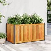Jardinière en bois d'acacia massif et acier 85x45x44 cm v8898 Vetonek