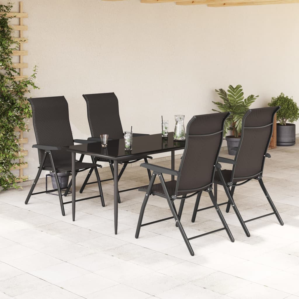 FOLDABLE GARDEN CHAIRS 4 UDS SYNTHETIC RAT BLACK COFFEE