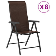 Vetonek Folding Garden Chairs 8 units Brown Synthetic Rattan