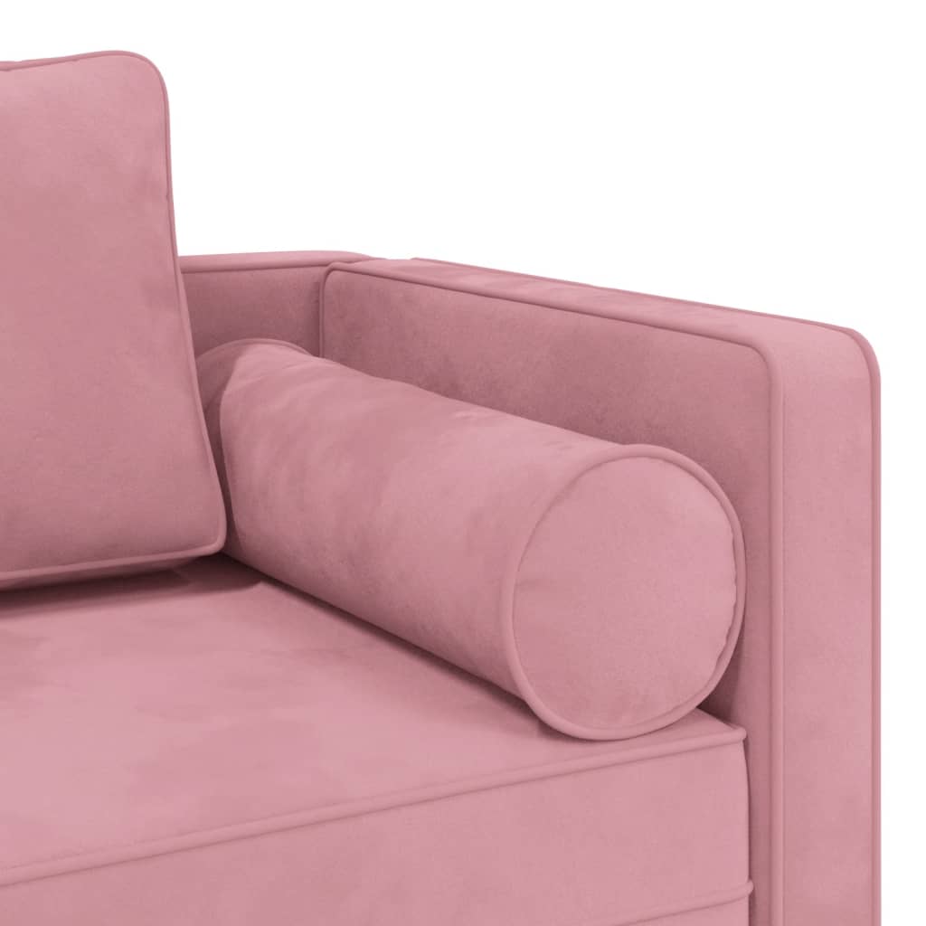 Sofá Divan com almofadas de veludo rosa V4257 Vetonek