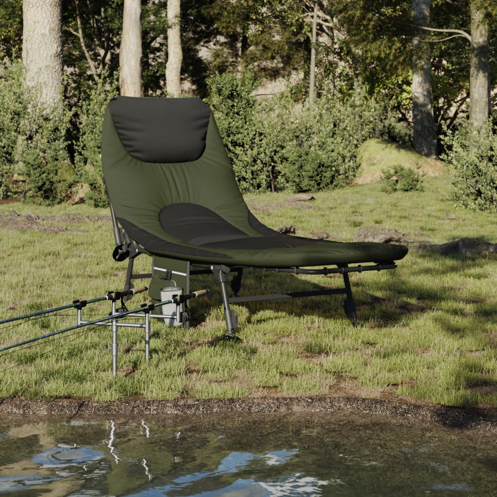 Vetonek Tumbona de pesca con patas para barro ajustable plegable verde