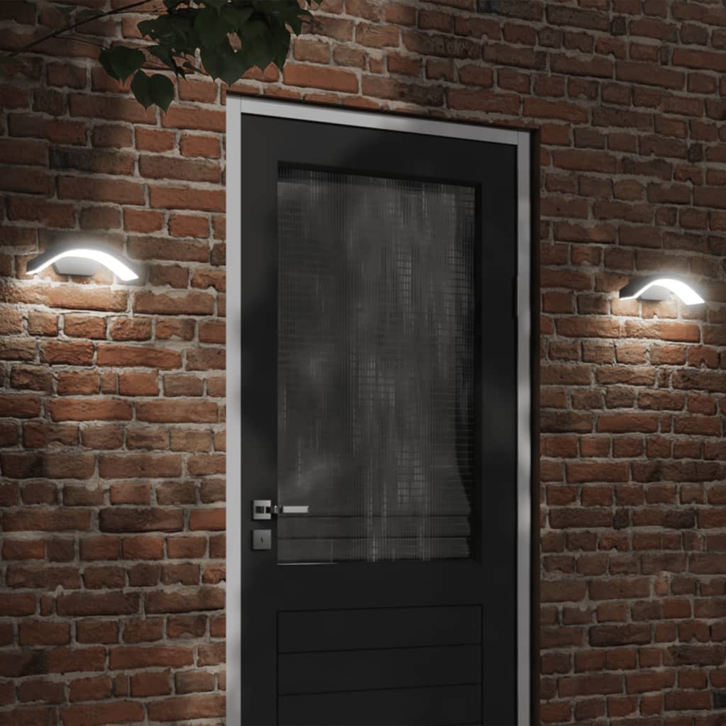 Vetonek Lámparas de pared LED de exterior 2 uds aluminio fundido negro