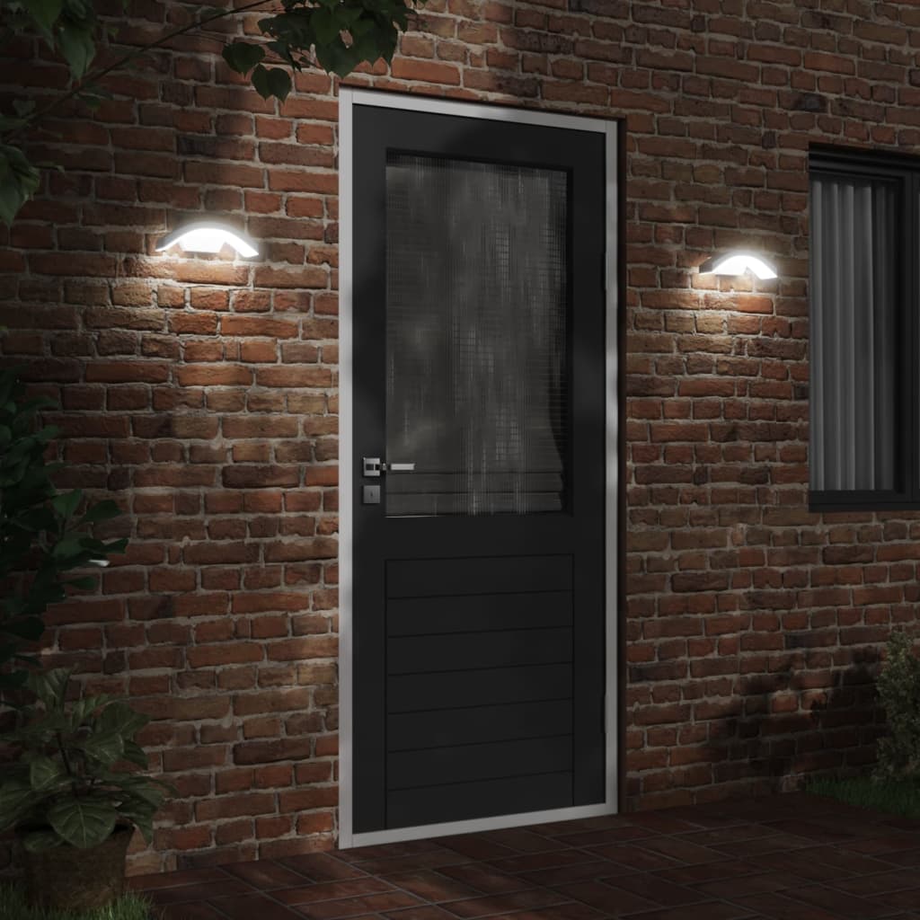 Lámparas de pared LED de exterior 2 uds aluminio fundido blanco