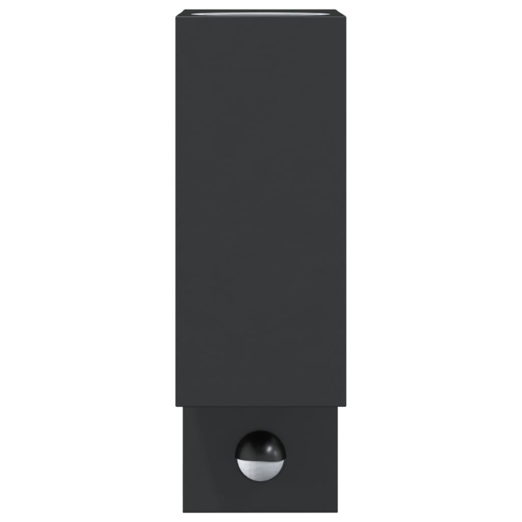 Lámparas de pared de exterior con sensor 2 uds aluminio negro V09