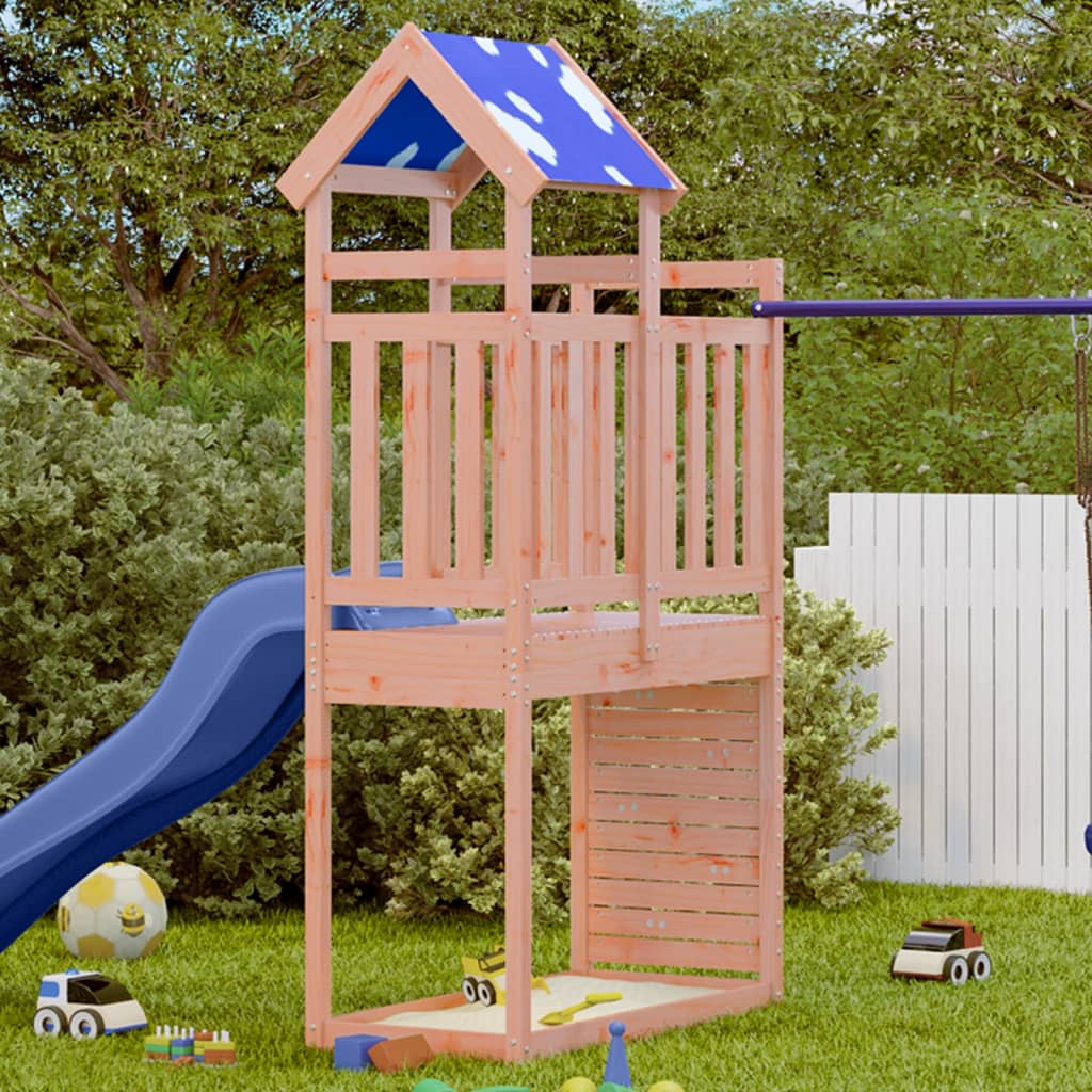 Vetonek Torre de juegos con pared escalada madera pino 110,5x52,5x215cm