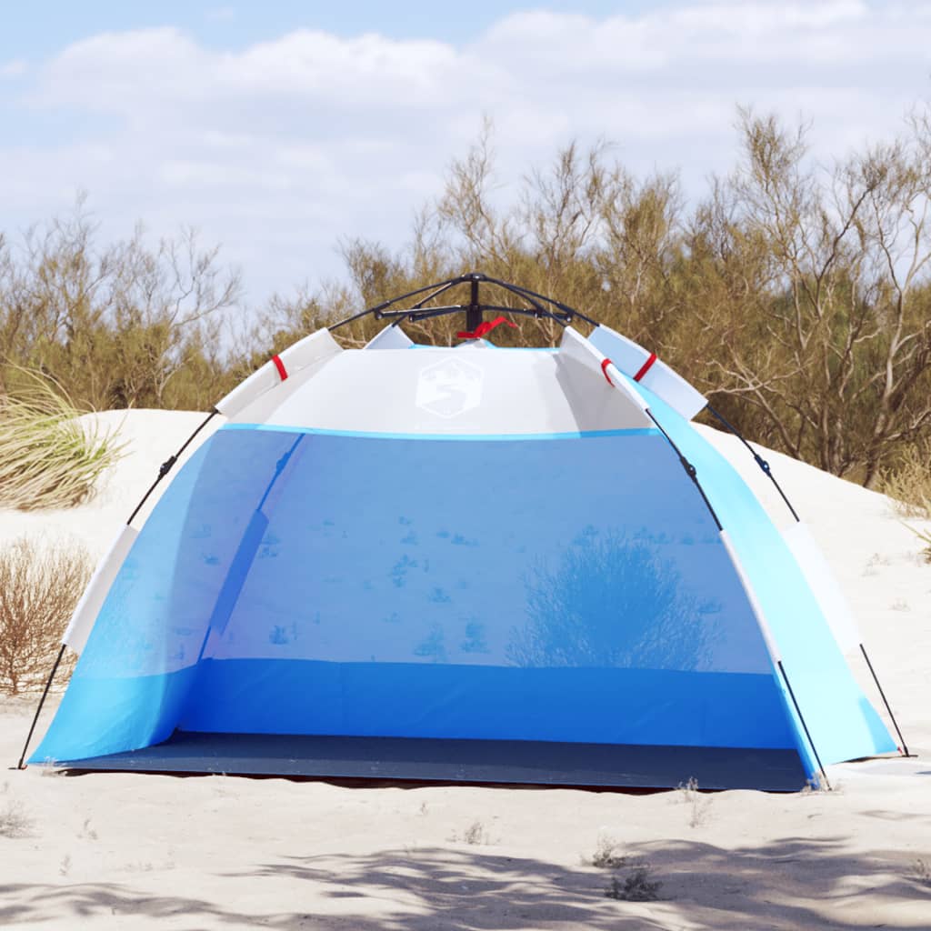 Tienda de playa 2 personas impermeable apertura rápida azul