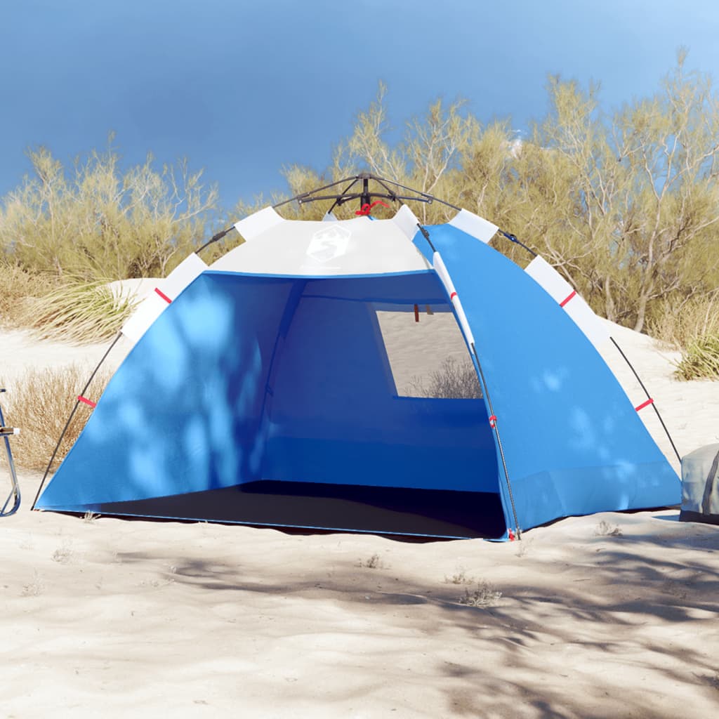 Tienda de playa 2 personas impermeable apertura rápida azul