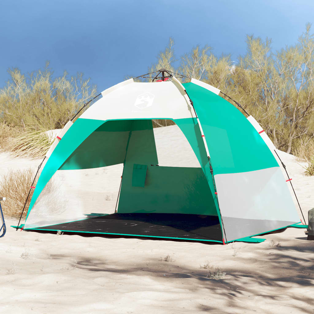 Tienda de playa 2 personas impermeable apertura rápida verde