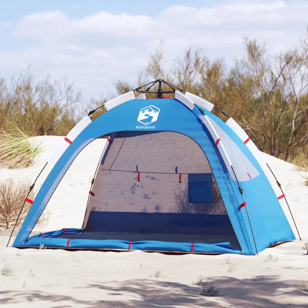 Tienda de playa 2 personas impermeable apertura rápida azul