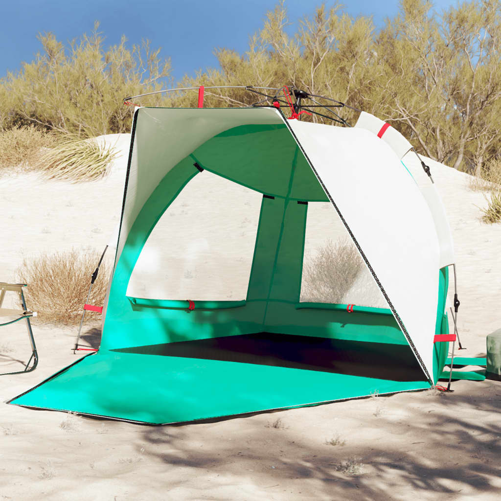 Tienda de playa 2 personas impermeable apertura rápida verde