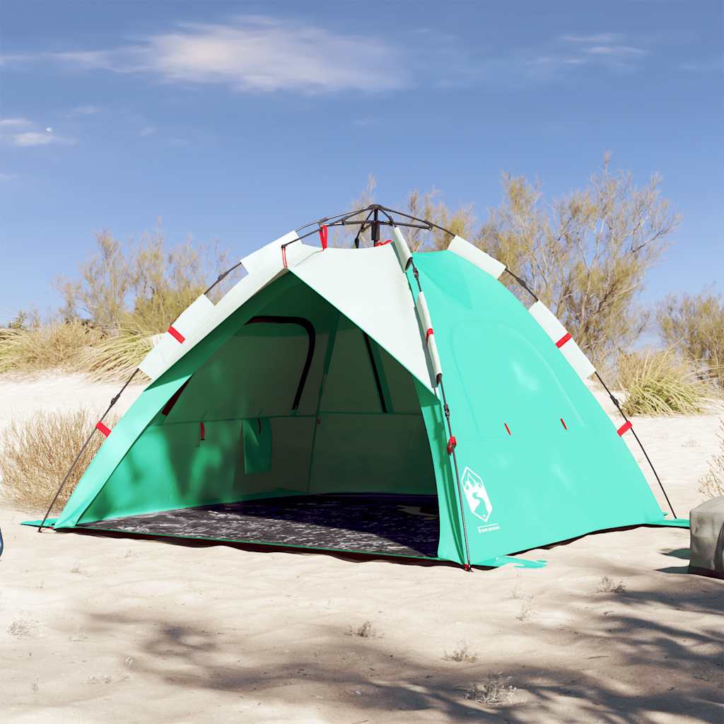 Vetonek Tienda de playa 3 personas impermeable apertura rápida verde