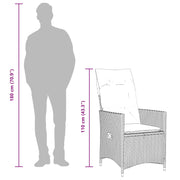 Set de comedor de jardín 7 pzas y cojines ratán sintético negro V4094 Vetonek