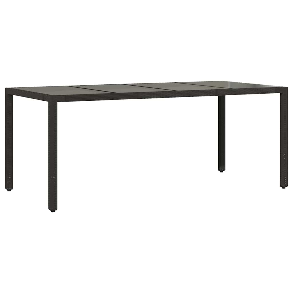 Conjunto de mesa e cadeiras de jardim 9 PCs e almofadas ratán pe preto v40