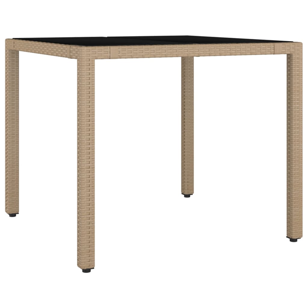 Set comedor de jardín 5 pzas con cojines ratán sintético beige