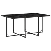 Set de comedor de jardín 7 pzas y cojines ratán sintético negro V4178 Vetonek