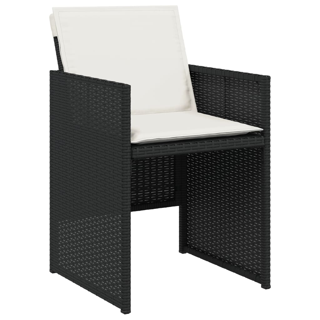 Garden chairs with 4 units Black synthetic rattan