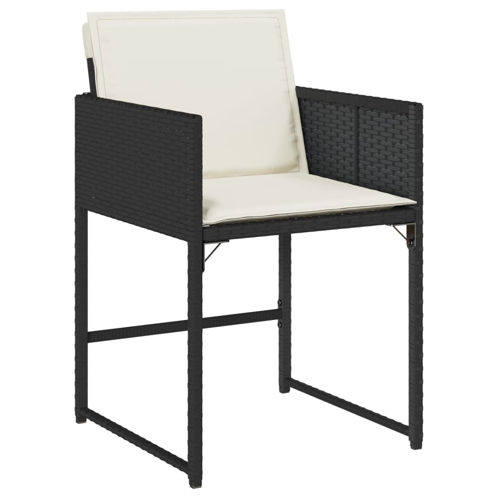 Garden chairs with 4 units Black synthetic rattan