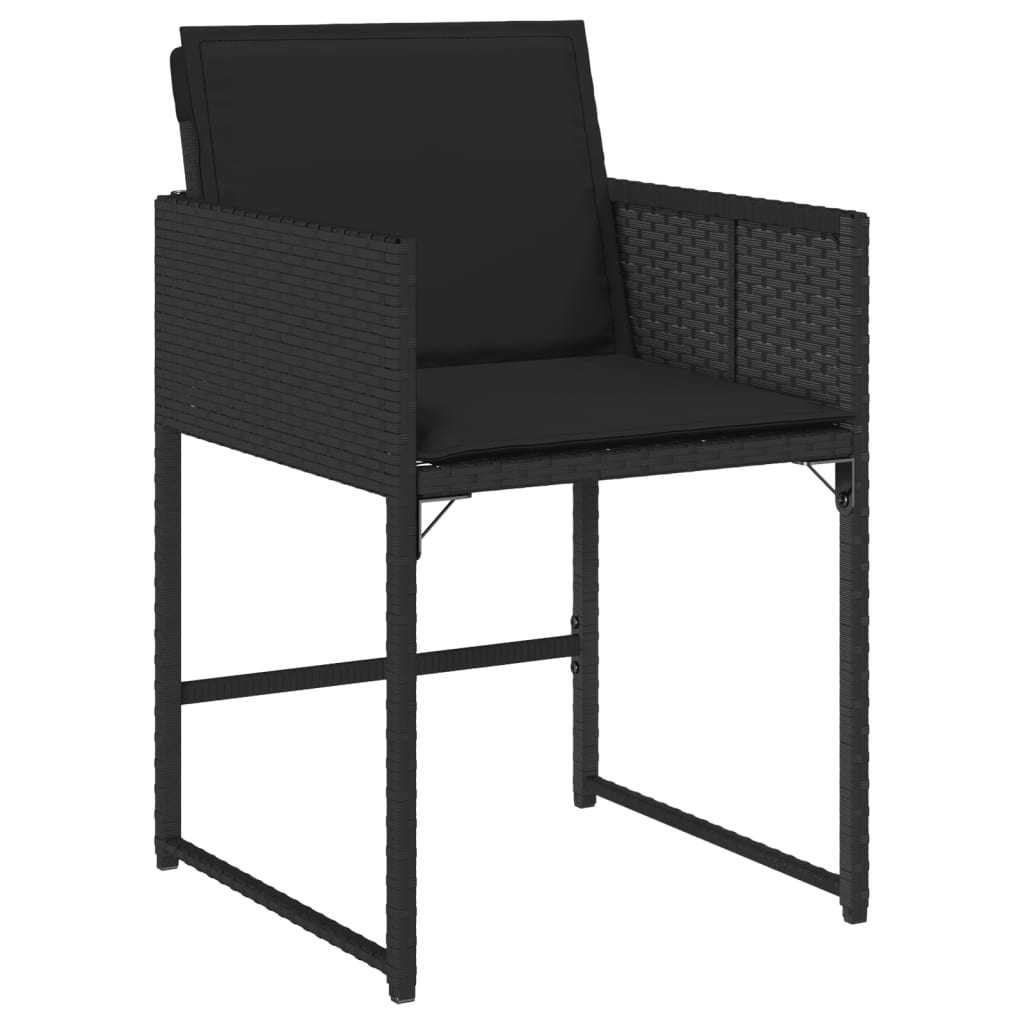 Garden chairs with 4 units Black synthetic rattan