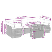 Juego de sofás de jardín con cojines beige 8 pzas ratán PE V8992 Vetonek