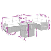 Ensemble canapé de jardin 7 pièces et coussins en rotin synthétique beige V9975 Vetonek