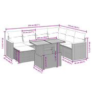 Set de sofás de jardín 8 piezas y cojines ratán sintético negro v9820 - Vetonek